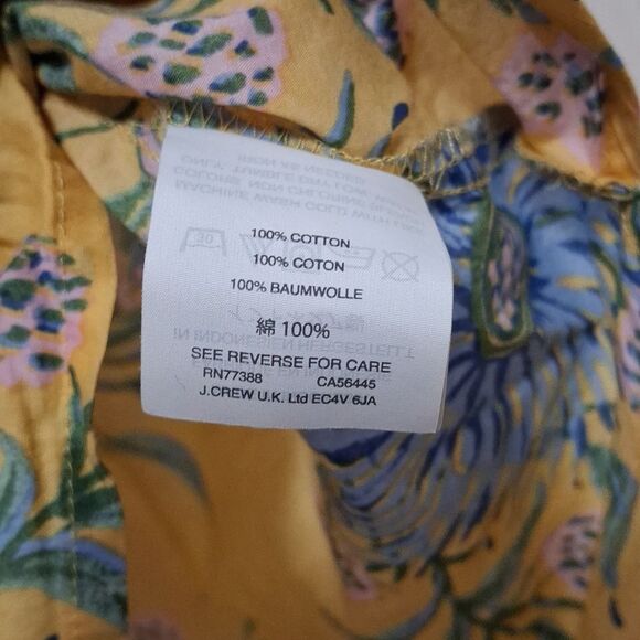 MADEWELL Ruffle-Sleeve Button-Down Shirt in Painted Blooms Short Sleeve XL - Picture 6 of 7